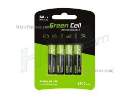 Green Cell Pack 4x Pilhas AA Recarregáveis 1.2V 2600mAh Alta Capacidade (GR01)