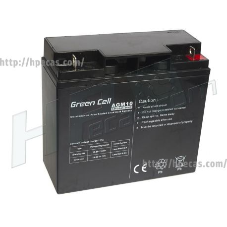 Green Cell AGM VRLA 12V 20Ah maintenance-free Bateria para mower, scooter, boat, wheelchair (AGM10)