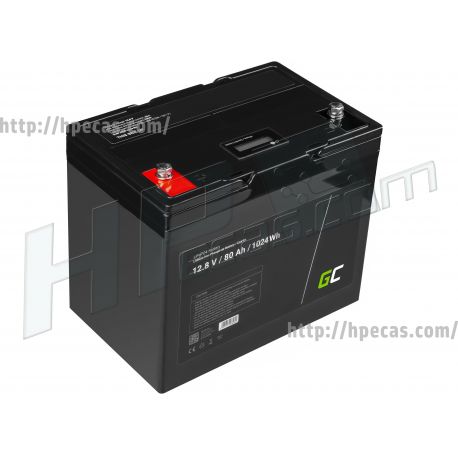 Green Cell LiFePO4 Bateria 12V 12.8V 80Ah para photovoltaic system, campers and boats (CAV12)