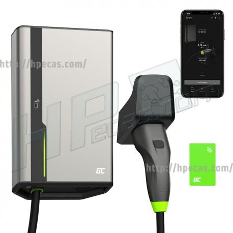 Greencell HabuDen Wallbox 22kW 32A 5m NFC Cable Type 2 Smart EV Charging Station com GC App Bluetooth WiFi (EVGC021B2250) N